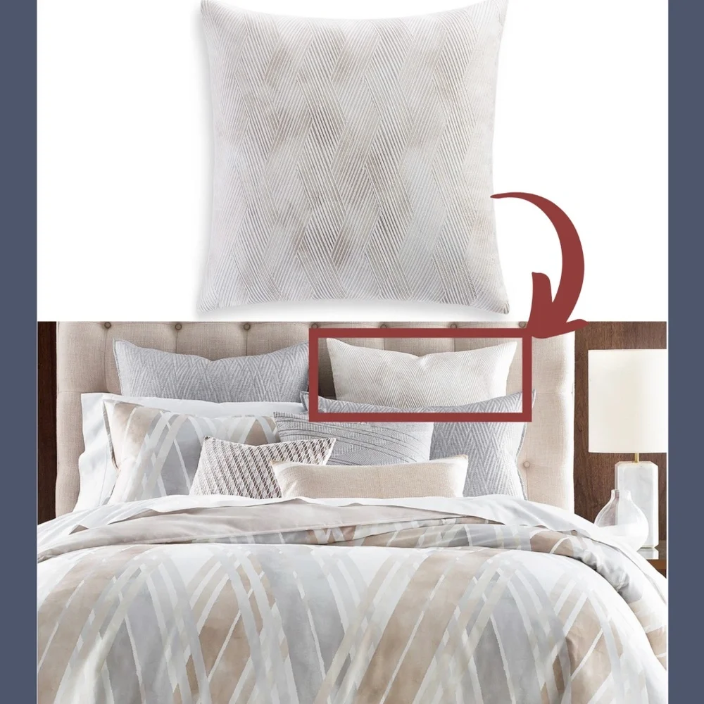 NEW Hotel Collection‎ Lateral Cotton (2) Euro European Pillow Sham